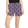 Women's Run Shorts with Pockets - Superhero Stitch - Captain America