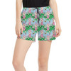 Women's Run Shorts with Pockets - Sketched Piglet and Butterflies