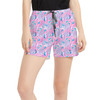Women's Run Shorts with Pockets - Neon Floral Jellyfish