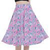 A-Line Pocket Skirt - Neon Floral Jellyfish