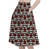 A-Line Pocket Skirt - Queen of Hearts Playing Cards