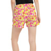 Women's Run Shorts with Pockets - Neon Tropical Floral Mickey & Friends