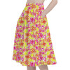 A-Line Pocket Skirt - Neon Tropical Floral Mickey & Friends