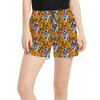 Women's Run Shorts with Pockets - Retro Floral R2D2 Droid