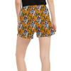 Women's Run Shorts with Pockets - Retro Floral R2D2 Droid