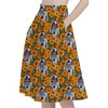 A-Line Pocket Skirt - Retro Floral R2D2 Droid