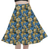 A-Line Pocket Skirt - Retro Floral C3PO Droid