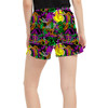 Women's Run Shorts with Pockets - Neon Halloween Nightmare