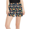 Women's Run Shorts with Pockets - Gingerbread Cookie Christmas Dinosaurs