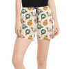 Women's Run Shorts with Pockets - Gold Mickey and Friends Christmas Baubles