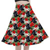 A-Line Pocket Skirt - Vader Holiday Christmas Poinsettias