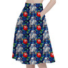 A-Line Pocket Skirt - Little Blue Christmas Droid