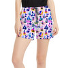 Women's Run Shorts with Pockets - Princess And Classic Animation Silhouettes