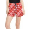 Women's Run Shorts with Pockets - Animal Print - Flamingo