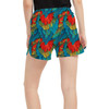 Women's Run Shorts with Pockets - Animal Print - Macaw Parrot