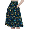 A-Line Pocket Skirt - Animal Print - Peacock