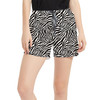 Women's Run Shorts with Pockets - Animal Print - Zebra
