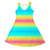 Girls Sleeveless Dress - Rainbow Ombre