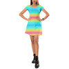 Short Sleeve Dress - Rainbow Ombre