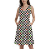 V-Neck Pocket Skater Dress - Rainbow Checker Mouse Ears