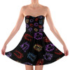 Sweetheart Strapless Skater Dress - Disney Villain Glitter Silhouettes