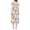 High Low Midi Dress - Checkered Halloween Mouse Ear Ghosts & Pumpkins