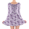 Longsleeve Skater Dress - Lavender Butterflies