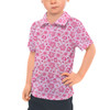 Kids Polo Shirt - Pink Mushroom Moths