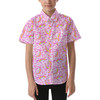 Kids' Button Down Short Sleeve Shirt - Unicorn Rainbows