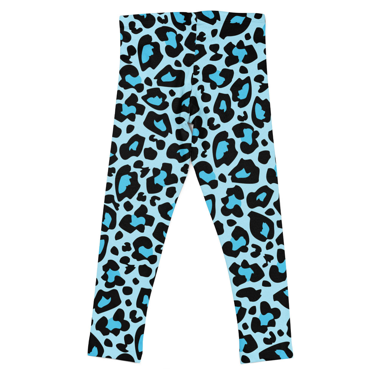 Girls' Leggings - Ken's Bright Blue Leopard Print - Rainbow Rules