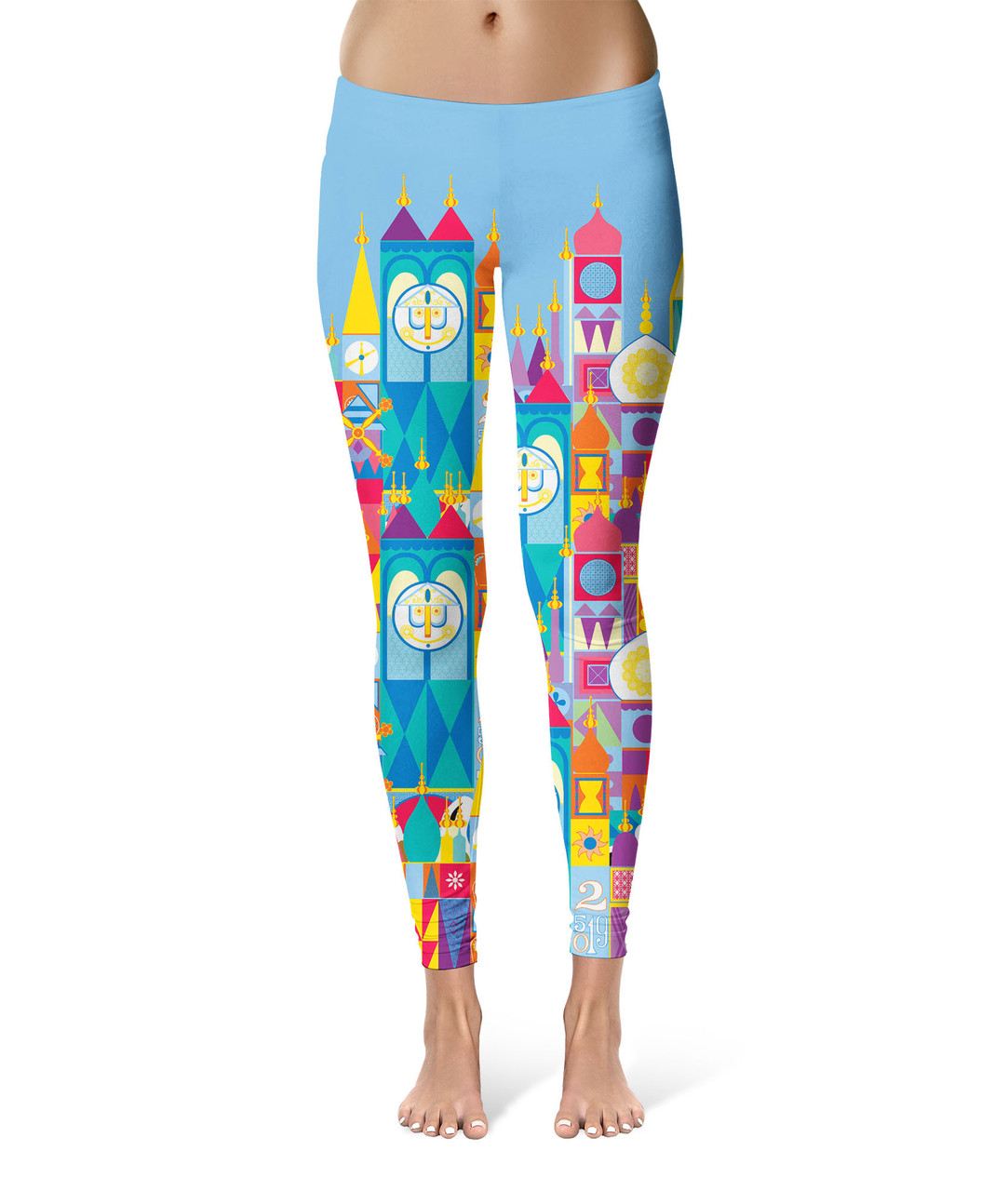 Sport Leggings - Its A Small World Disney Parks Inspired - Rainbow