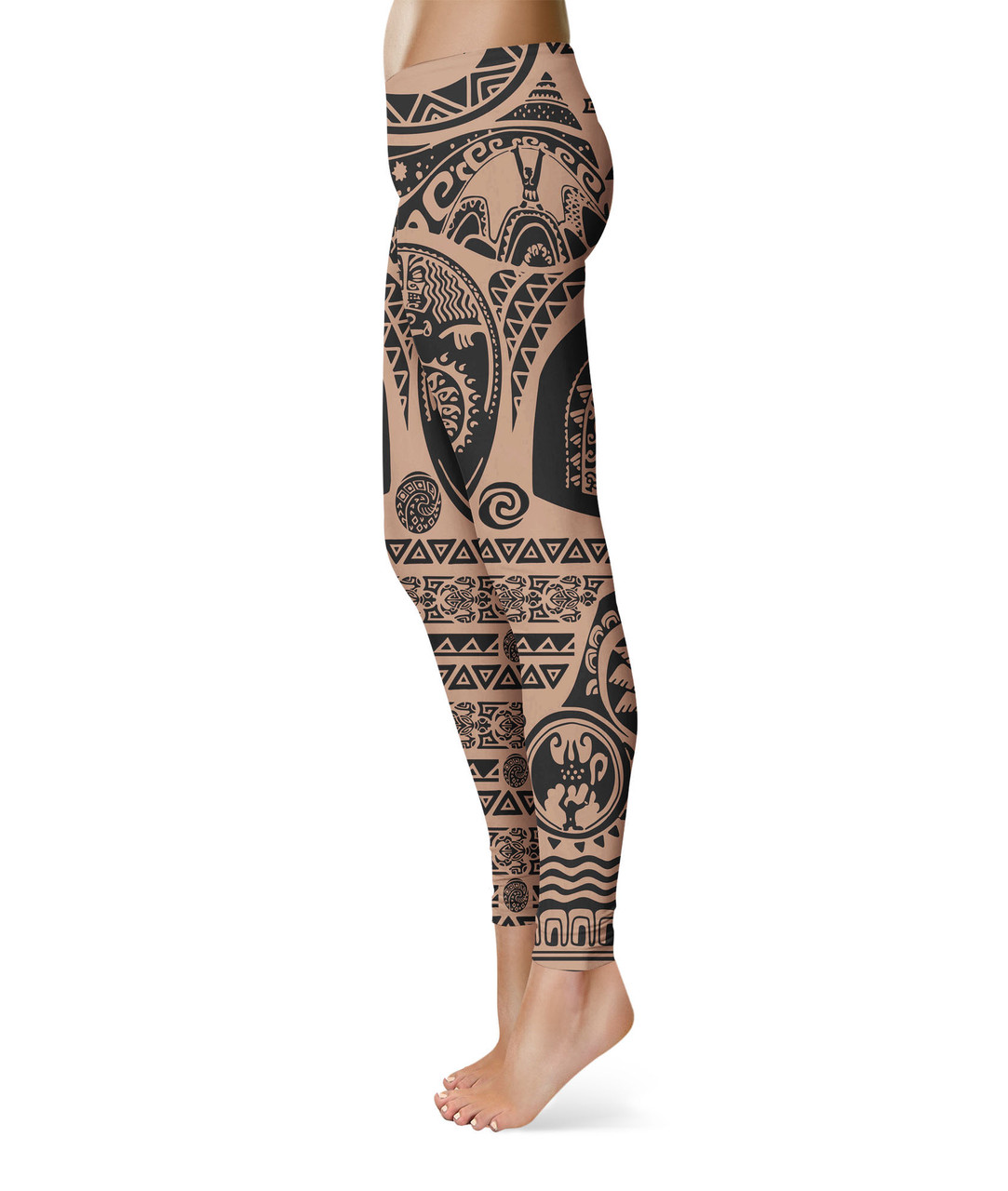 Sport Leggings - Maui Tattoos Moana Inspired - Rainbow Rules