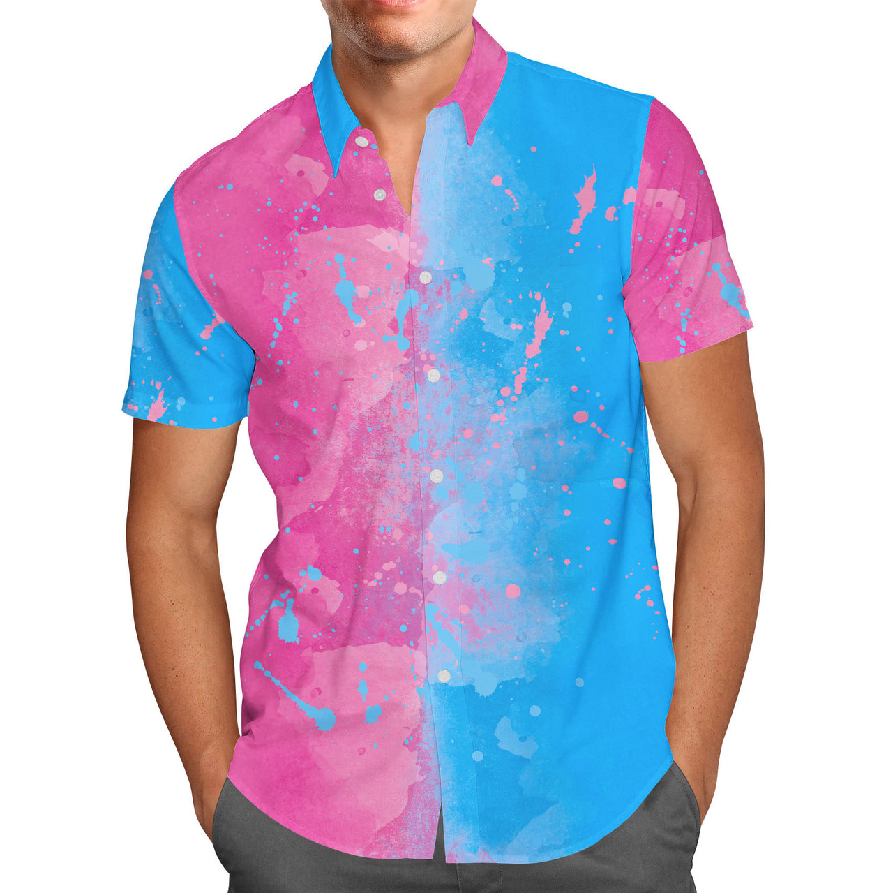 Mens pink and sales blue shirt