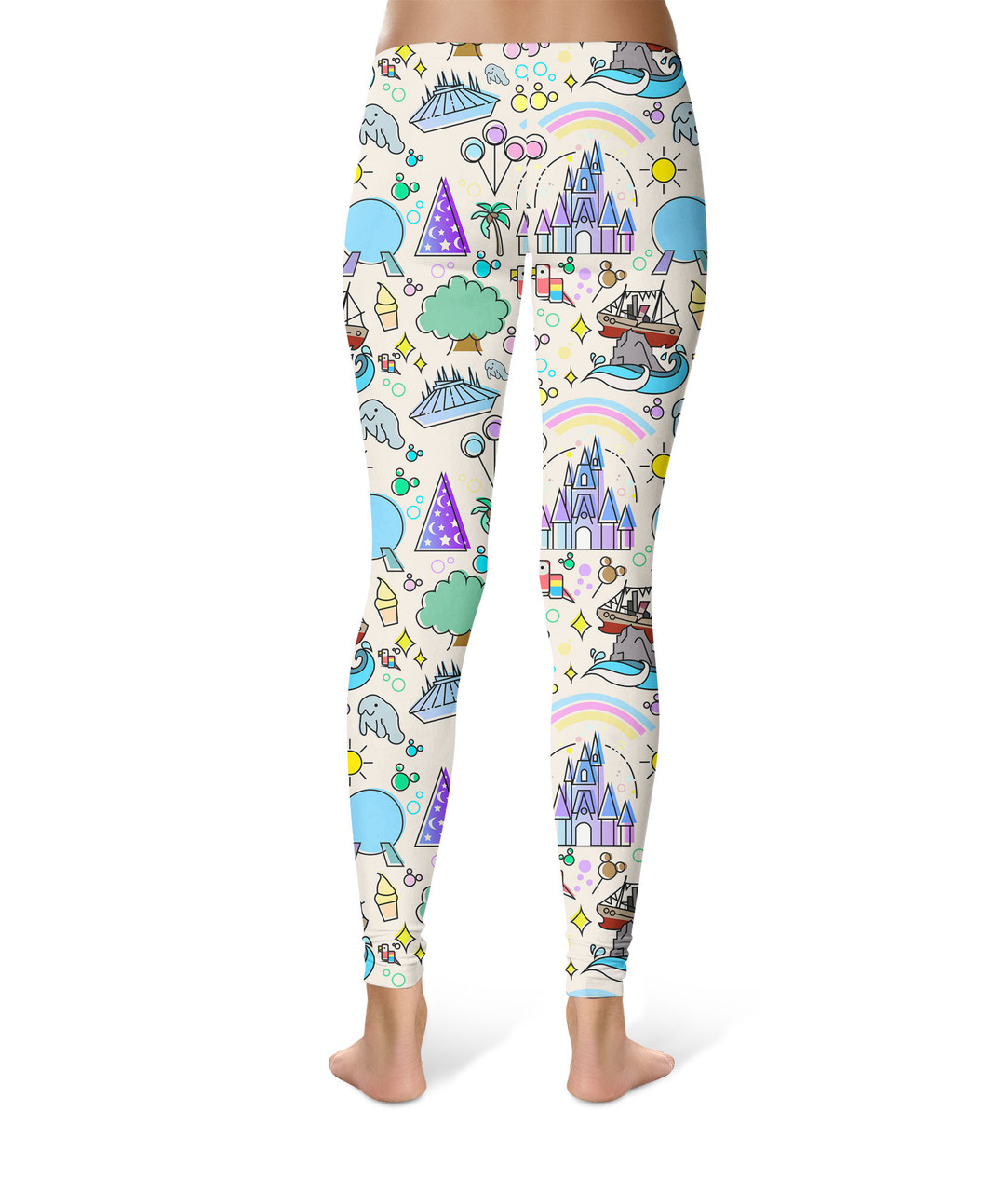 Sport Leggings - Walt Disney World Park Icons Light - Rainbow Rules