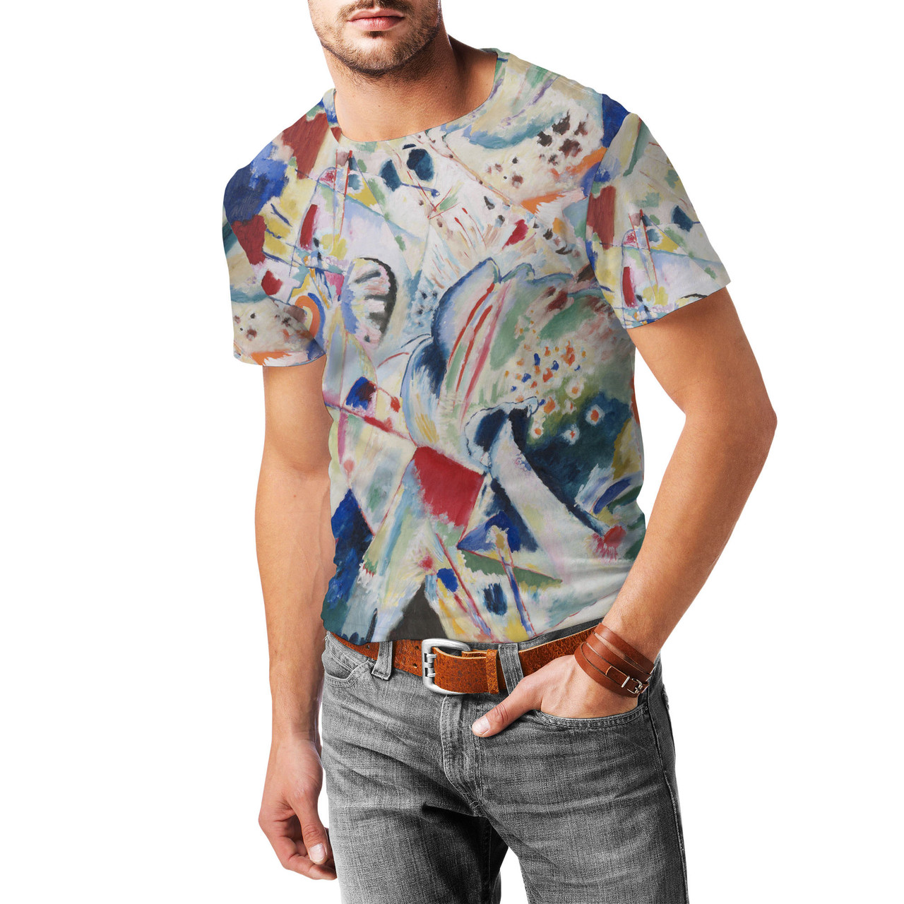 Men's Cotton Blend T-Shirt - M - Kandinsky Abstract Art Painting - READY TO  SHIP