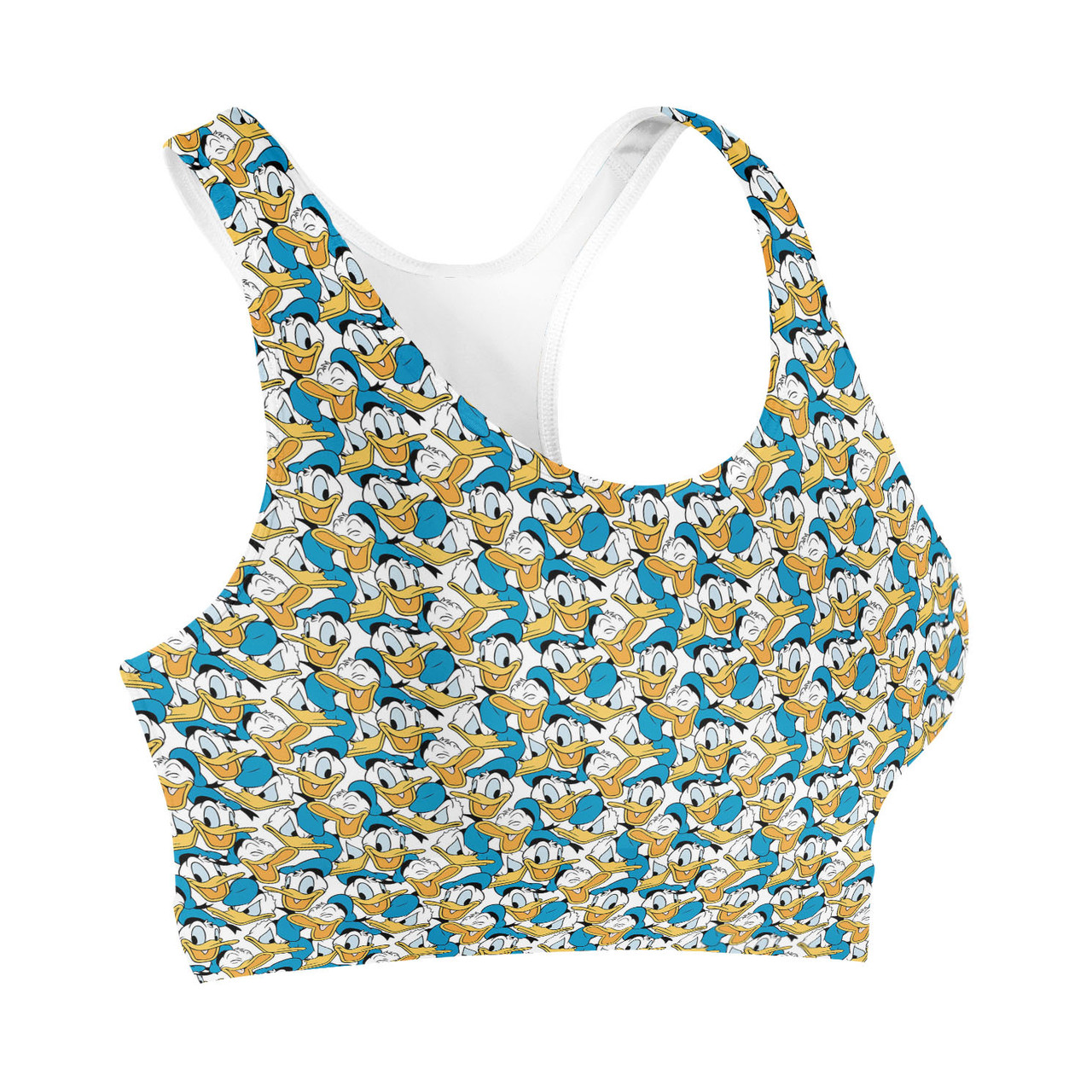 Sports Bra - Many Faces of Donald Duck - Rainbow Rules