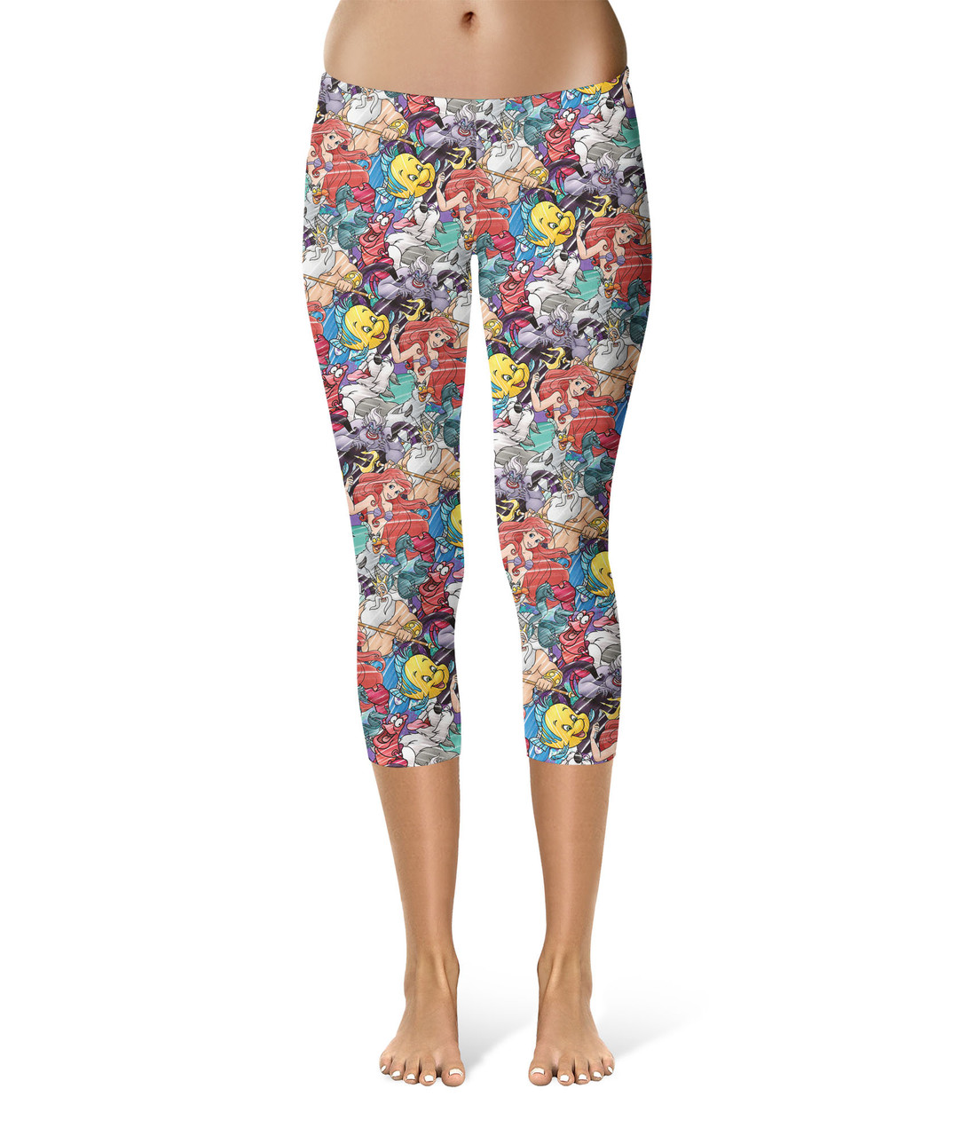 Sport Capri Leggings - The Little Mermaid Sketched - Rainbow Rules