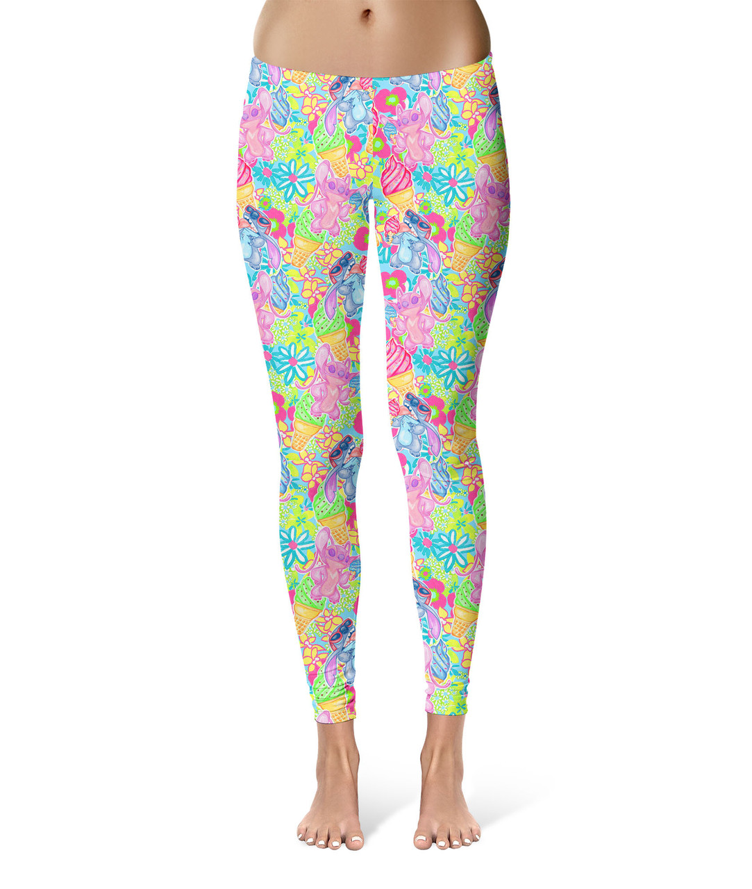 Buy Neon UV Glow Worm Print High Waist Capri Length Leggings 152886 Online  in India - Etsy