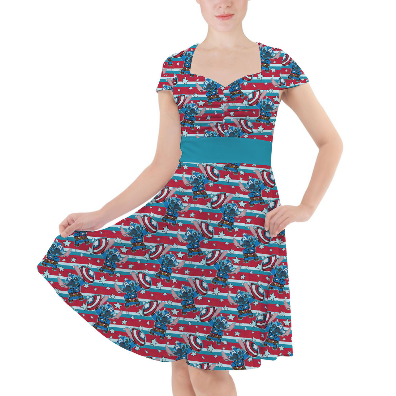 RUSH ORDER: Captain America Inspired Skater Dress – Kawaiian Pizza Apparel