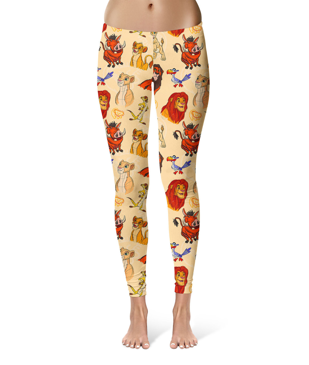 Sport Leggings - Sketched Lion King Friends - Rainbow Rules