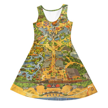 Girls Sleeveless Dress - Disneyland Vintage Map