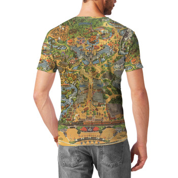 Men's Cotton Blend T-Shirt - Disneyland Vintage Map