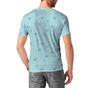 Men's Cotton Blend T-Shirt - Frozen Ice Queen Snow Flakes