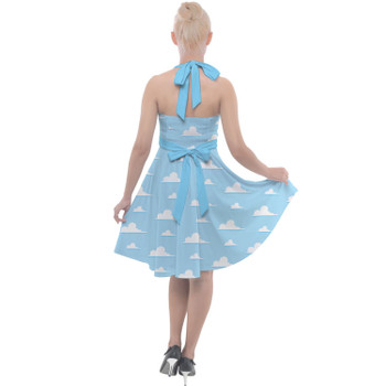 Halter Vintage Style Dress - Pixar Clouds