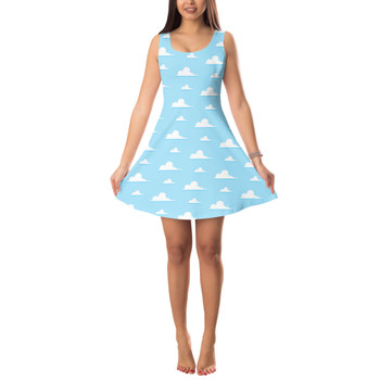 Sleeveless Flared Dress - Pixar Clouds