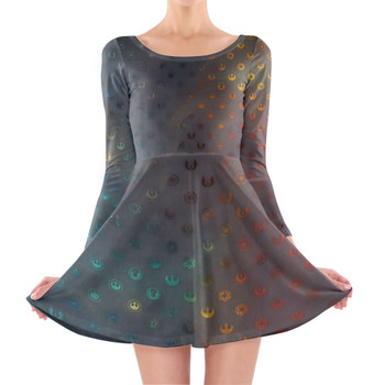 Longsleeve Skater Dress - Galaxy Far Away