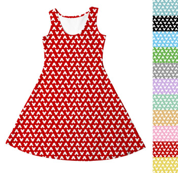 Girls Sleeveless Dress - Mouse Ears Polka Dots