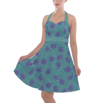 Halter Vintage Style Dress - Sully Fur Monsters Inc Inspired