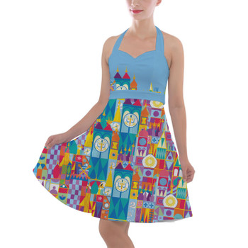 Halter Vintage Style Dress - Its A Small World Disney Parks Inspired