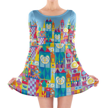 Longsleeve Skater Dress - Its A Small World Disney Parks Inspired